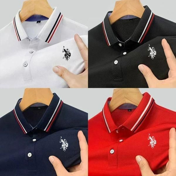 Combo Men's Solid Half Sleeves Polo Neck T-Shirt (Pack of 4)